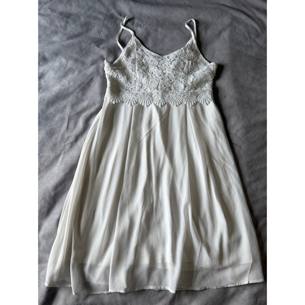 Shein White Lace Bodice‎ Cami Mini Dress Sleeveless Summer Party Size M US 6